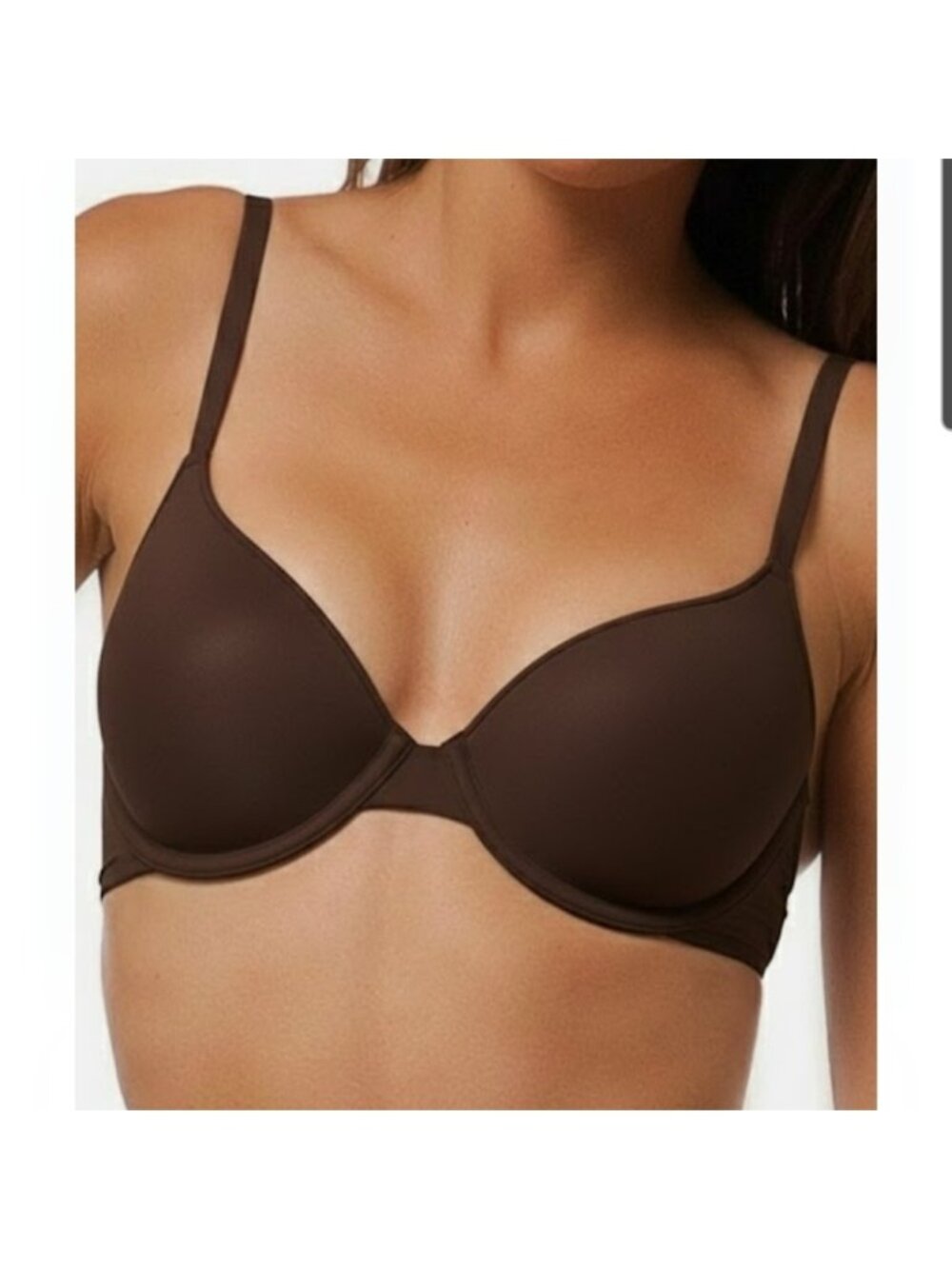 Wacoal Smooth Complexion Contour Bra 853251 Size 34C Mesh Underwire Brown